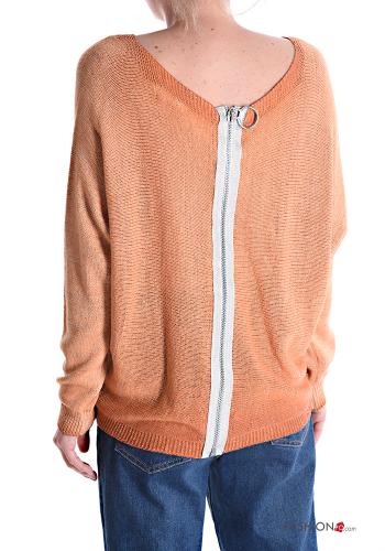 Maglione lurex con zip con scollo a barca - ph 2