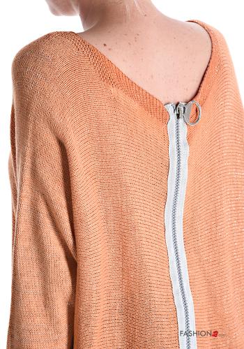 Maglione lurex con zip con scollo a barca - ph 4