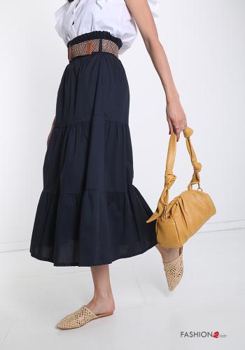 Gonna in Cotone  con balze con cintura longuette - ph 1
