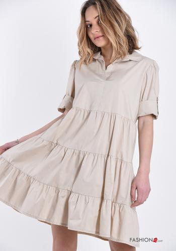 Abito in Cotone  con balze scollo a V - ph 1