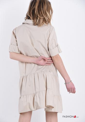 Abito in Cotone  con balze scollo a V - ph 2