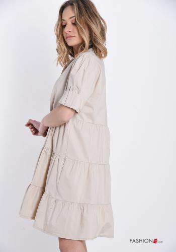 Abito in Cotone  con balze scollo a V - ph 3