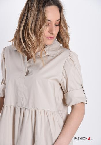 Abito in Cotone  con balze scollo a V - ph 4
