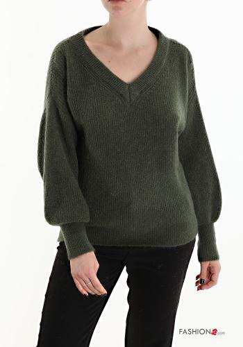 Wool Mix Sweater with v-neck