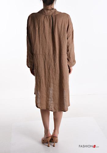 Vestido camisero de Lino por la rodilla - ph 2