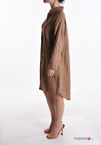 Vestido camisero de Lino por la rodilla - ph 3