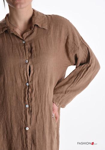 Vestido camisero de Lino por la rodilla - ph 4