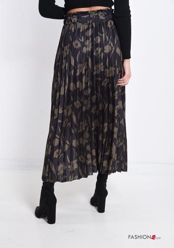 Saia com plissado Longuette Floral - ph 2