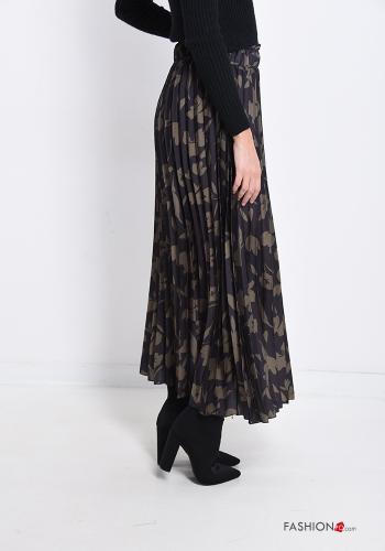 Saia com plissado Longuette Floral - ph 3