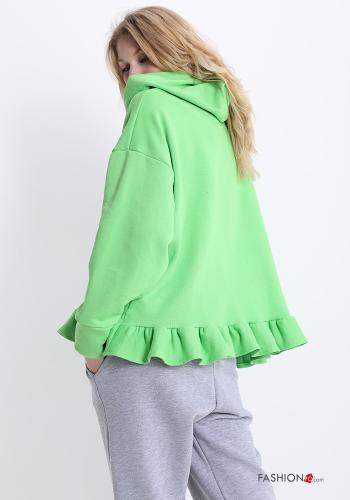 Sweatshirt aus Baumwolle  mit Volants mit Kapuze - ph 2