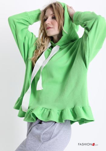 Sweatshirt aus Baumwolle  mit Volants mit Kapuze - ph 3