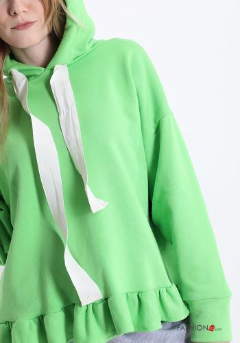 Sweatshirt aus Baumwolle  mit Volants mit Kapuze - ph 4