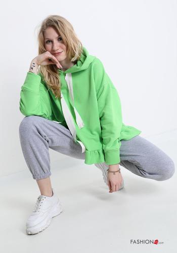 Sweatshirt aus Baumwolle  mit Volants mit Kapuze - ph 5