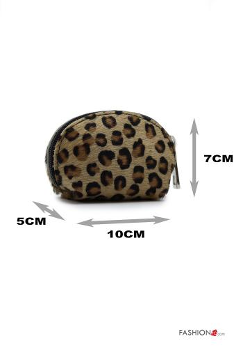 Porte-monnaie en Cuir Véritable  avec fermeture éclair Imprimé animalier - ph 2