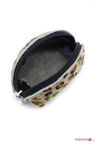 Porte-monnaie en Cuir Véritable  avec fermeture éclair Imprimé animalier - ph 3
