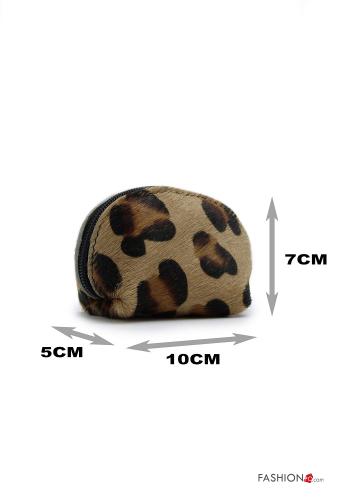 Porte-monnaie en Cuir Véritable  avec fermeture éclair Imprimé animalier - ph 2