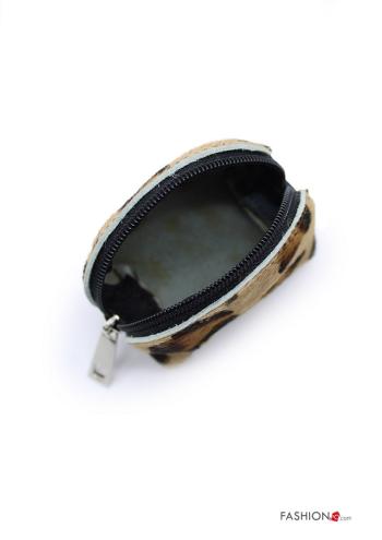 Porte-monnaie en Cuir Véritable  avec fermeture éclair Imprimé animalier - ph 3