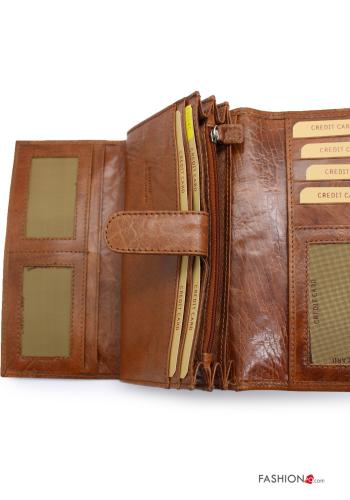Genuine Leather Wallet with buttons with zip - ph 3