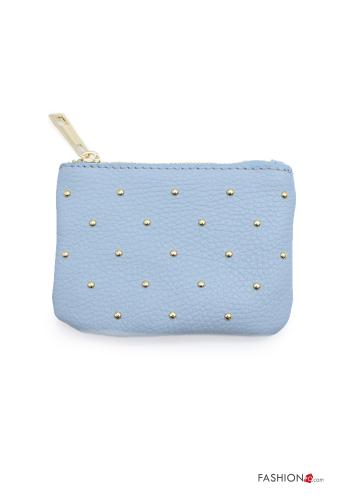 Coin Purse in Genuine Leather  with zip with studs - ph 1