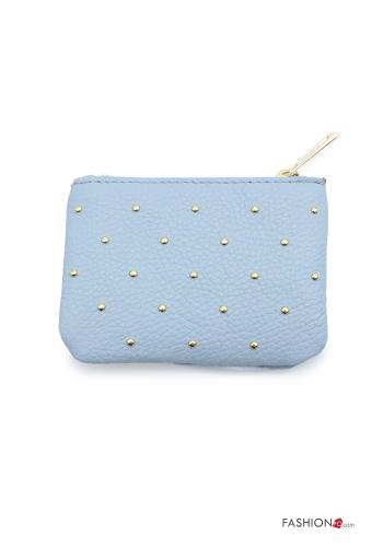 Coin Purse in Genuine Leather  with zip with studs - ph 2