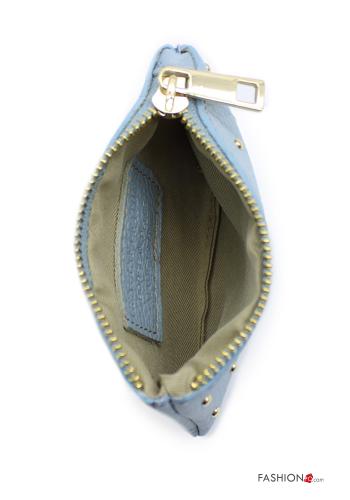 Coin Purse in Genuine Leather  with zip with studs - ph 3