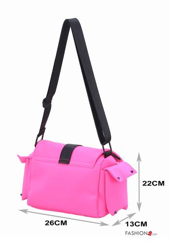 faux leather fluorescent Bag with pockets with shoulder strap with zip - ph 2