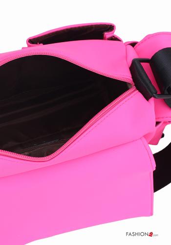 faux leather fluorescent Bag with pockets with shoulder strap with zip - ph 3