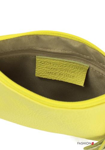 Pochette en Cuir Véritable avec fermeture éclair avec bandoulière - ph 4