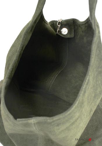 Borsa in Vera pelle  camoscio con bottoni con portachiavi - ph 3