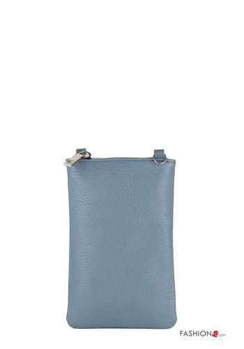 Mobile phone Genuine Leather Case with zip with shoulder strap - ph 1