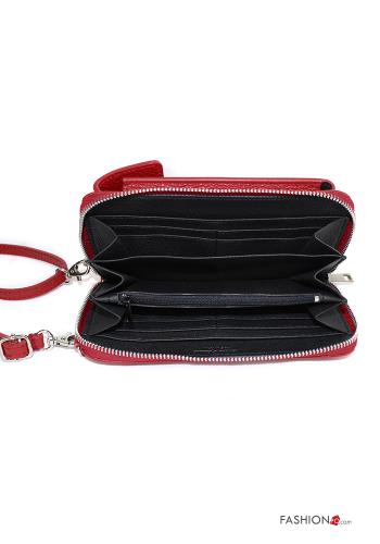 Estuche de Cuero Genuino para móvil con bandolera con billetera con cremallera - ph 3