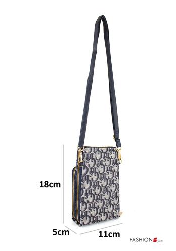 Lettering print Wallet with zip with shoulder strap - ph 2