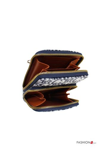 Lettering print Wallet with zip with shoulder strap - ph 3
