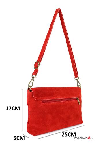 Sac en Cuir Véritable Suède avec fermeture éclair avec bandoulière à franges - ph 2