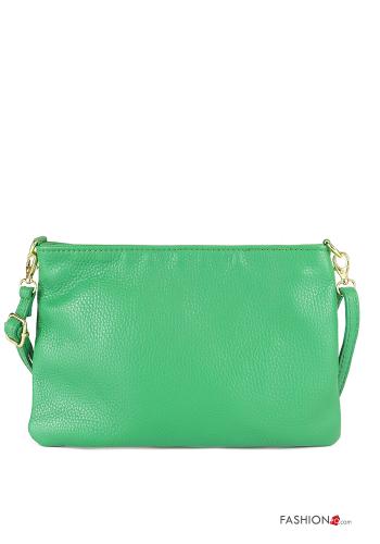 Pochette in Vera pelle con zip con tracolla - ph 1