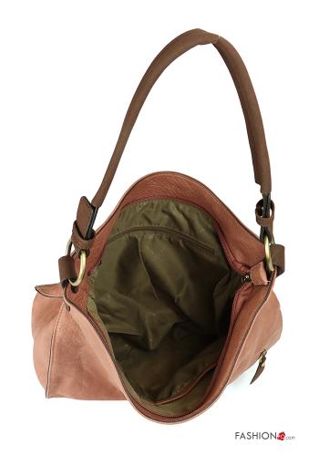 Kunstleder Tasche mit Reißverschluss mit Schultergurt - ph 3