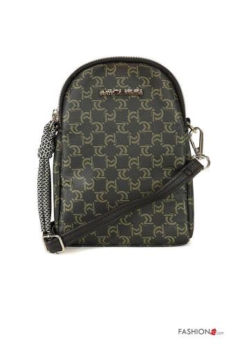 Borsa ecopelle Fantasia stampata con zip con tracolla - ph 1