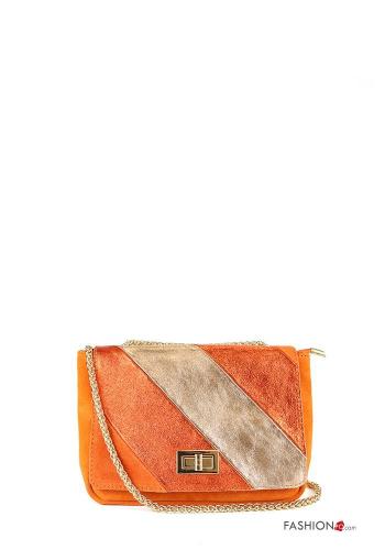 Borsa in Vera pelle con zip con tracolla - ph 1