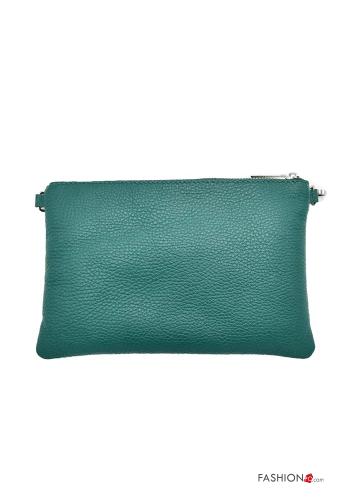 Clutch em Couro Genuíno Estampado estrelas com fecho com alça - ph 2