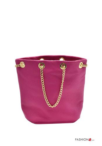 Borsa a spalla in Vera pelle con catena - ph 4