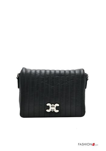 Mala de ombro em Couro Genuíno com fecho com bolsos com alça - ph 1