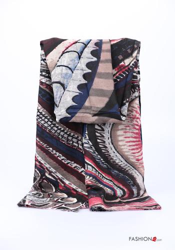 Scarf  with fringes Mixed print - ph 1