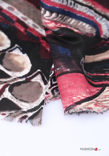 Scarf  with fringes Mixed print - ph 3