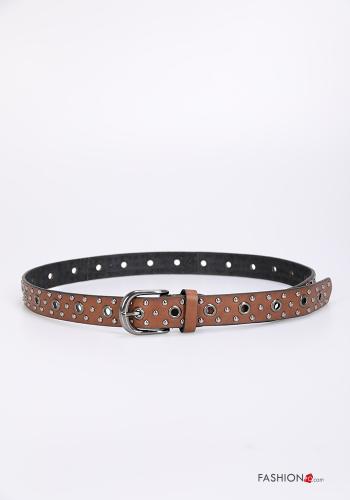 Ceinture en Cuir Véritable ajustable avec clous - ph 1