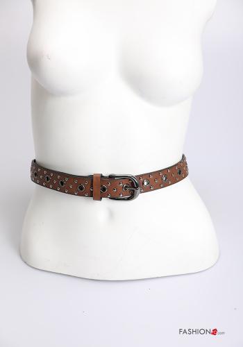 Ceinture en Cuir Véritable ajustable avec clous - ph 3