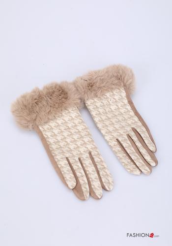 Luvas Pied de Poule com pelos - ph 1