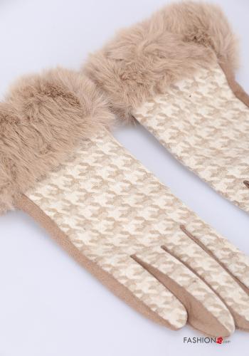 Luvas Pied de Poule com pelos - ph 3