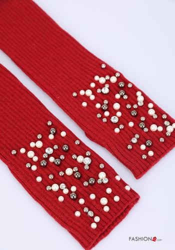 Manicotti in Misto Cashmere con perle con borchie - ph 3