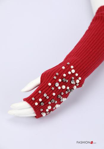 Manicotti in Misto Cashmere con perle con borchie - ph 4