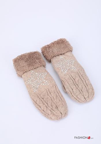 Handschuhe aus Wollmischung mit Strasssteinen - ph 1